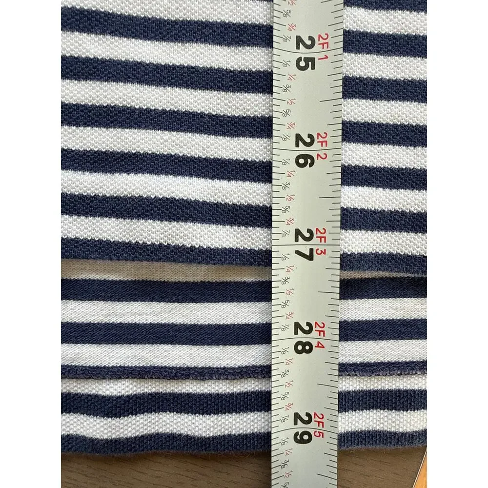 Polo by Ralph Lauren Men's Blue Stripe Cotton Pique Polo Size Large